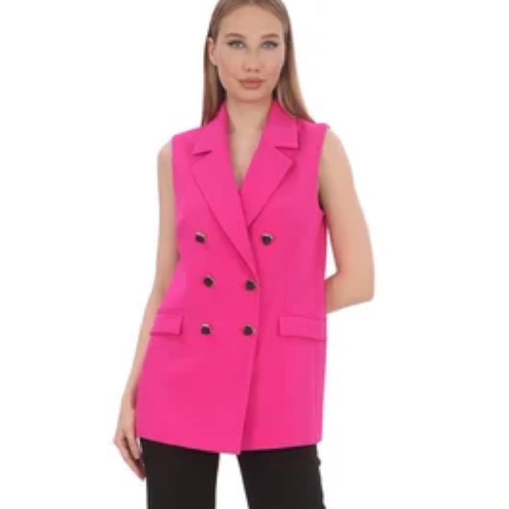 Nasty Gal Pink Sleeveless Blazer
